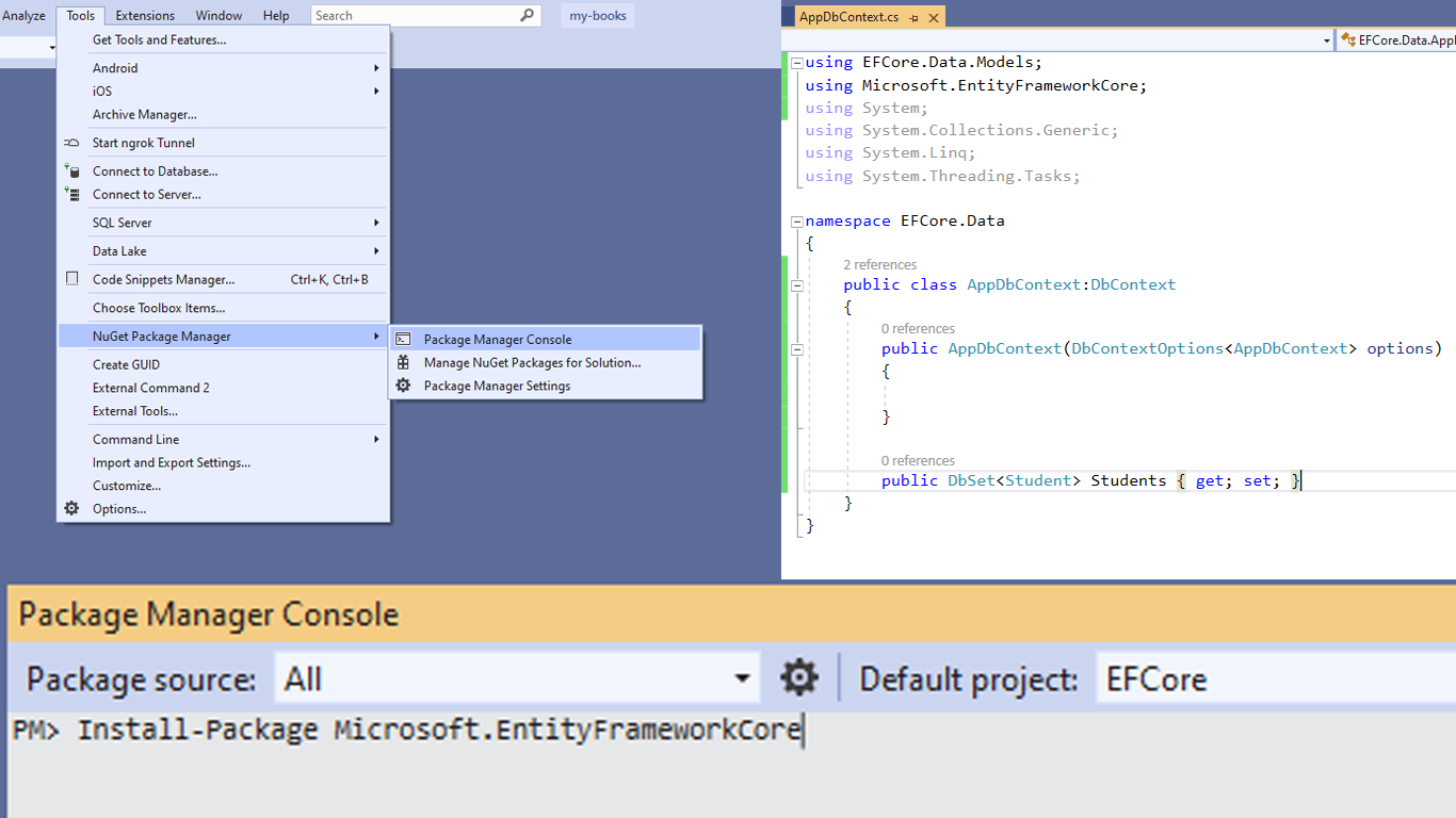 Adding DbContext to .NET Core Web API